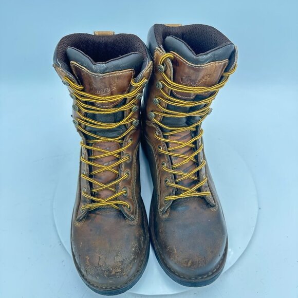Danner Quarry USA 8" Alloy Toe Men Size 9.5 Brown Leather Waterproof Work Boot - Picture 3 of 13